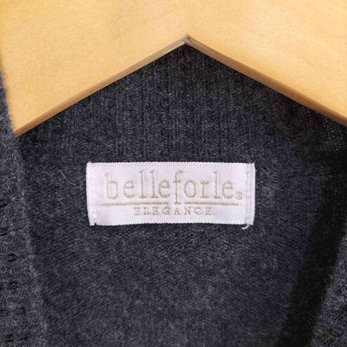 belleforle カシミヤ100% ビジュー モックネック ニット レディース