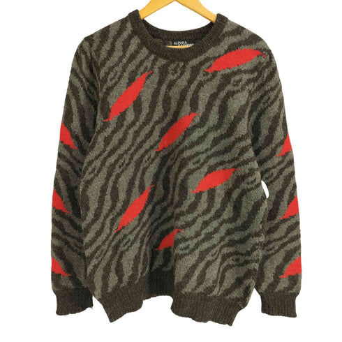 ARPAKA FASHIONS ペルー製 アルパカウール100% ゼブラ柄 ニット レディース