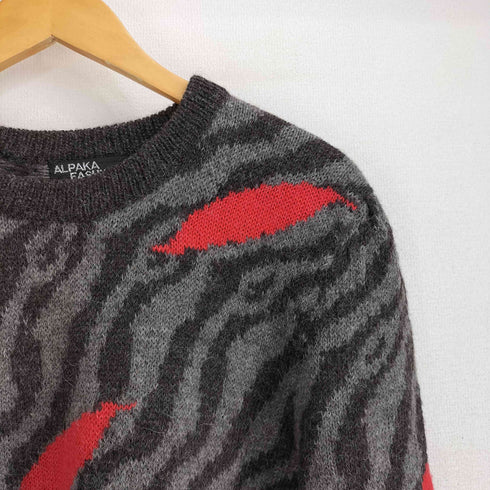 ARPAKA FASHIONS ペルー製 アルパカウール100% ゼブラ柄 ニット レディース