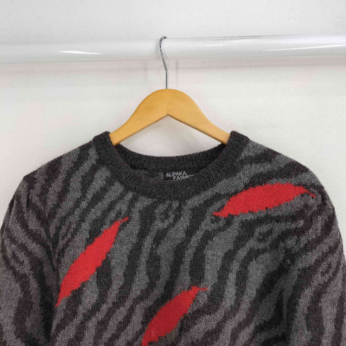 ARPAKA FASHIONS ペルー製 アルパカウール100% ゼブラ柄 ニット レディース
