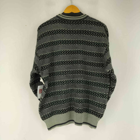 シンプルライフ SIMPLE LIFE ウール混 総柄 クルーネックニット メンズ