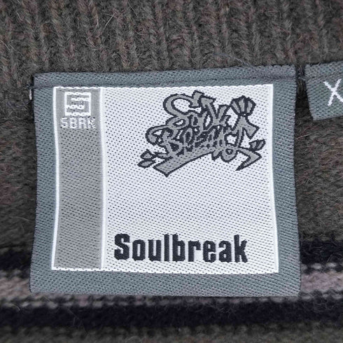Soulbreak クルーネック ボーダーニット メンズ XL