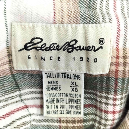 エディーバウアー Eddie Bauer 00S 白タグ L/S チェックシャツ フラップポケット メンズ JPN:XL