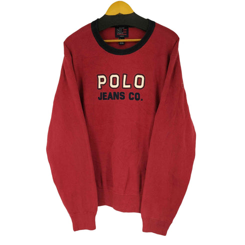 ポロジーンズカンパニーラルフローレン POLO JEANS COMPANY RALPH LAUREN ロゴ刺繍 ツートーン コットンニット メンズ JPN:XL
