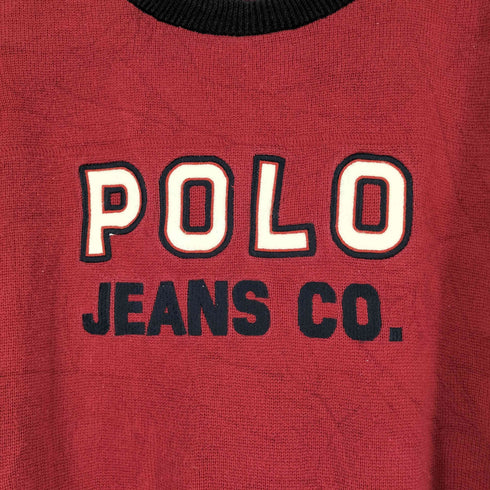 ポロジーンズカンパニーラルフローレン POLO JEANS COMPANY RALPH LAUREN ロゴ刺繍 ツートーン コットンニット メンズ JPN:XL