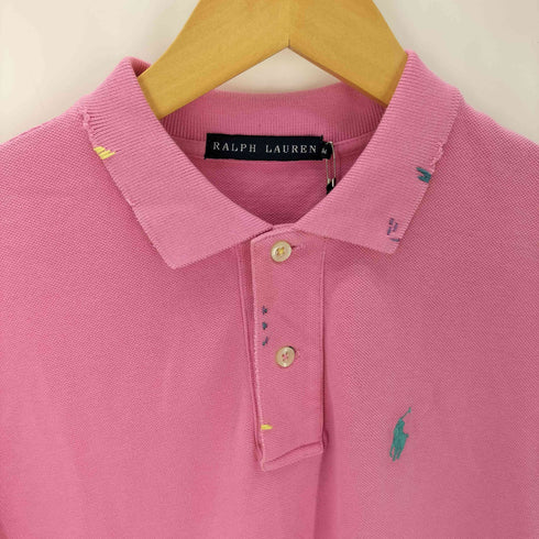 ラルフローレン RALPH LAUREN ポニー刺繍 ステッチデザイン 半袖ポロシャツ ワンピース レディース import:M