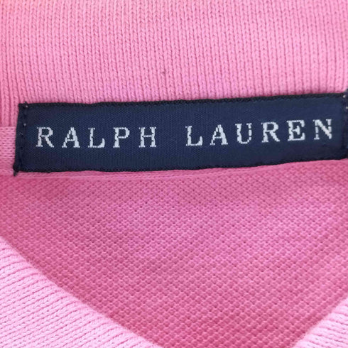 ラルフローレン RALPH LAUREN ポニー刺繍 ステッチデザイン 半袖ポロシャツ ワンピース レディース import:M