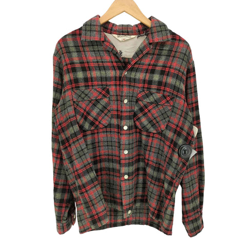 Sportsman CALIFORNIA 50S オープンカラー チェック ウール ネル シャツ シェルボタン WOOLUNELLA ヴィンシャツ メンズ import:M