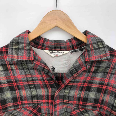 Sportsman CALIFORNIA 50S オープンカラー チェック ウール ネル シャツ シェルボタン WOOLUNELLA ヴィンシャツ メンズ import:M