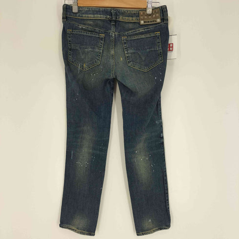 ディーゼル DIESEL 00S CUDDY WASH STRETCH スタッズ ジップロゴ ペイント ダメージ スキニー デニム パンツ Y2K レディース W26 L30