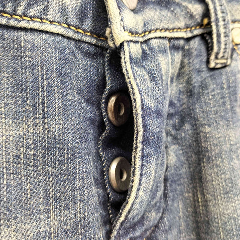 ディーゼル DIESEL 00S CUDDY WASH STRETCH スタッズ ジップロゴ ペイント ダメージ スキニー デニム パンツ Y2K レディース W26 L30