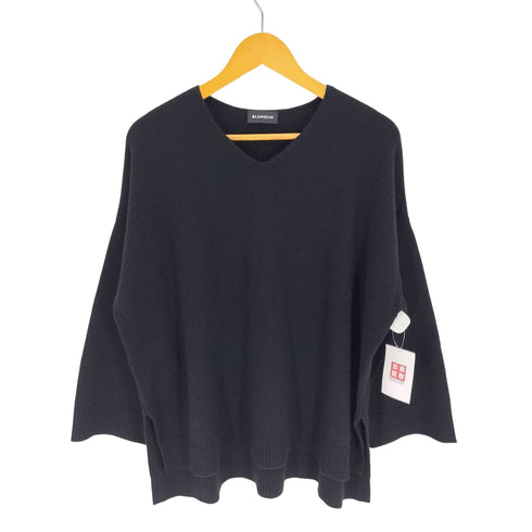 ブレンハイム BLENHEIM カシミヤ混 アシンメトリーヘム Vネック ニット セーター レディース JPN:M