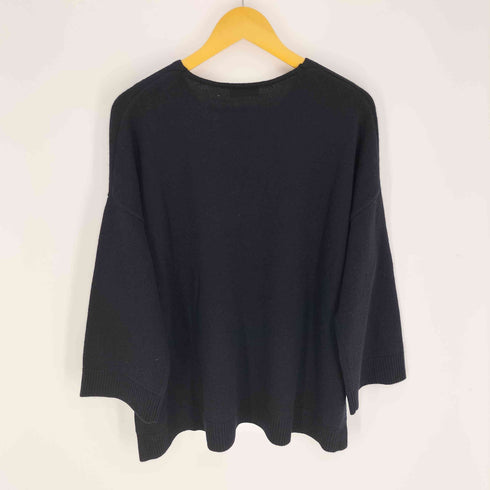 ブレンハイム BLENHEIM カシミヤ混 アシンメトリーヘム Vネック ニット セーター レディース JPN:M