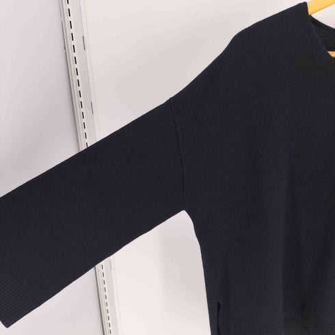 ブレンハイム BLENHEIM カシミヤ混 アシンメトリーヘム Vネック ニット セーター レディース JPN:M