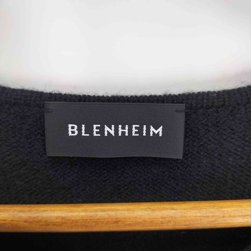 ブレンハイム BLENHEIM カシミヤ混 アシンメトリーヘム Vネック ニット セーター レディース JPN:M