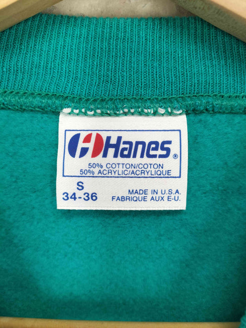 ヘインズ Hanes 80s USA製 フロントプリントラグランスウェット メンズ S