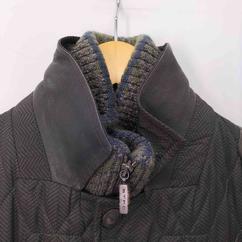 エトロ ETRO ニット前立て(取り外し可)羊革パーツ 裏地ペイズリー柄 キルティングジャケット メンズ import:XL