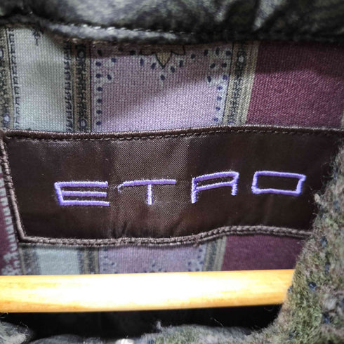エトロ ETRO ニット前立て(取り外し可)羊革パーツ 裏地ペイズリー柄 キルティングジャケット メンズ import:XL