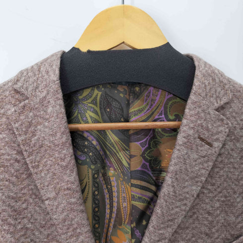 エトロ ETRO イタリア製 表地シルク100 裏地シルクペイズリー柄 2B テーラードジャケット メンズ