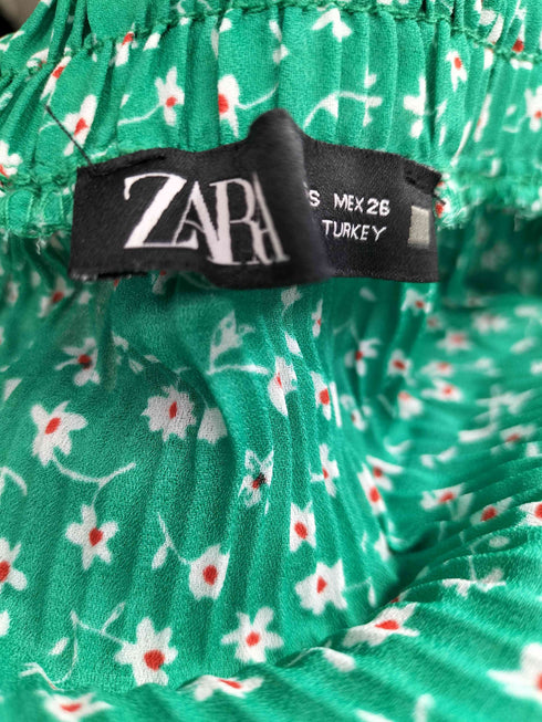 ザラ ZARA 花柄 総柄 プリーツ スカート レディース S