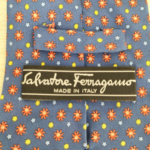 サルヴァトーレフェラガモ Salvatore Ferragamo イタリア製 シルク100 総柄 ネクタイ メンズ