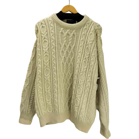 CALLAN country collection アイルランド製 MERINO WOOL メリノウール フィッシャーマン ニット アラン ニット メンズ import:L