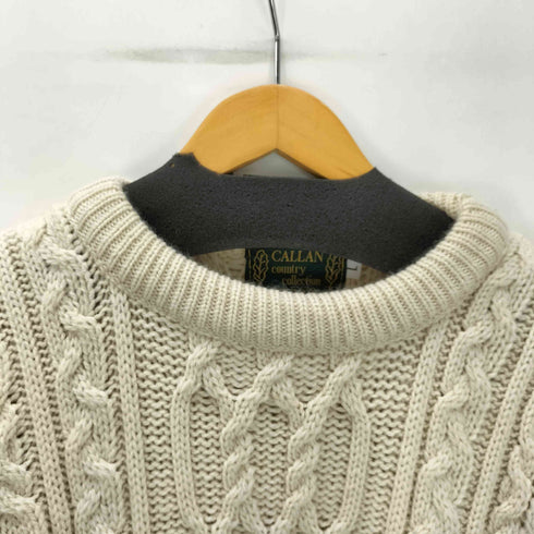 CALLAN country collection アイルランド製 MERINO WOOL メリノウール フィッシャーマン ニット アラン ニット メンズ import:L
