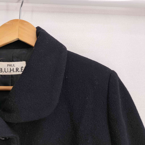 PAUL B.U.H.R.E 丸襟 ウールステンカラーコート レディース