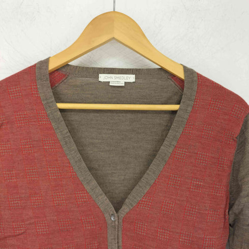 ジョンスメドレー JOHN SMEDLEY イングランド製 チェックカーディガン レディース JPN:M