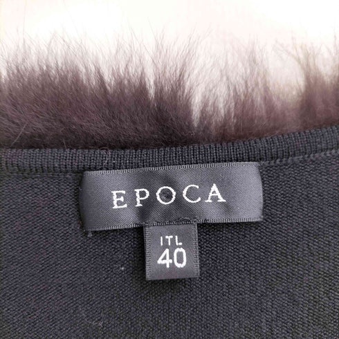 エポカ Epoca フェイクレザー切替 ファー付 カーディガン Y2K レディース EUR:40