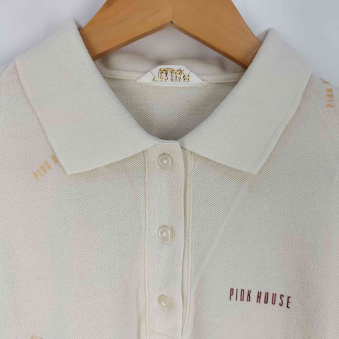 ピンクハウス PINK HOUSE ロゴ パッチワーク 鹿の子ポロシャツ レディース JPN:L