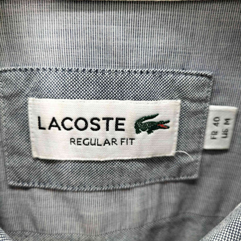 ラコステ LACOSTE REGULAR FIT ロゴ刺繍 ボタンダウンシャツ メンズ import:M