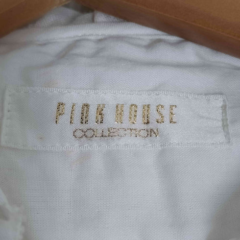 ピンクハウス PINK HOUSE ロゴプリント フード付き フリル半袖シャツ レディース