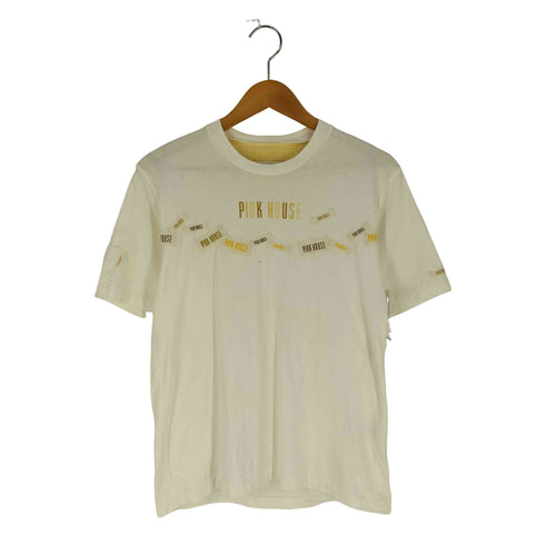 ピンクハウス PINK HOUSE ロゴプリント パッチワーク クルーネックTシャツ レディース JPN:L