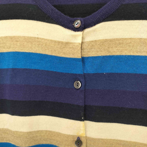 ジョンスメドレー JOHN SMEDLEY メリノウール ボーダー柄 カーディガン レディース JPN:M