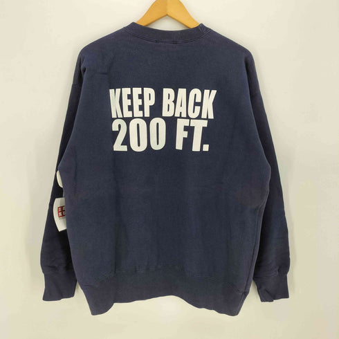 FIRE ZONE 両面 プリント ヘヴィオンス クルーネック スウェット KEEP BACK 200 FT. メンズ import:L