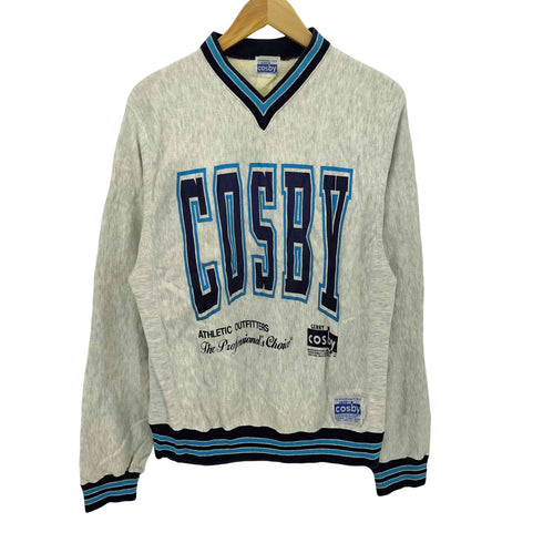 ジェリーコスビー GERRY cosby 90s ロゴプリント リブボーダー Vネック スウェット メンズ