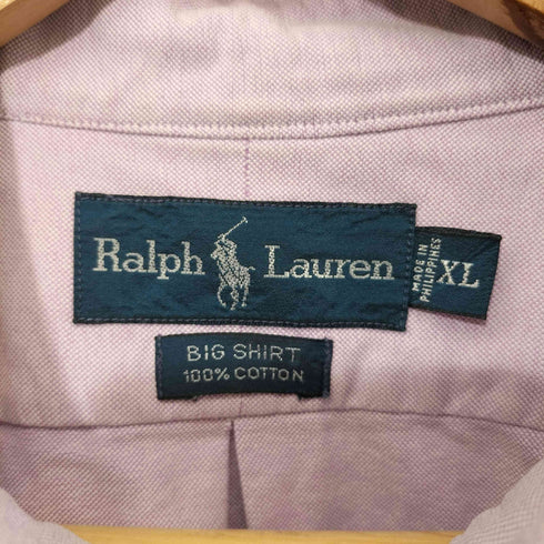 ラルフローレン RALPH LAUREN 90S ポニー刺繍 コットン ボタンダウン BIG SHIRT メンズ import:XL
