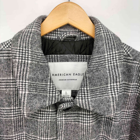 アメリカンイーグル AMERICAN EAGLE 裏地キルティング グレンチェック ステンカラーコート メンズ import:L
