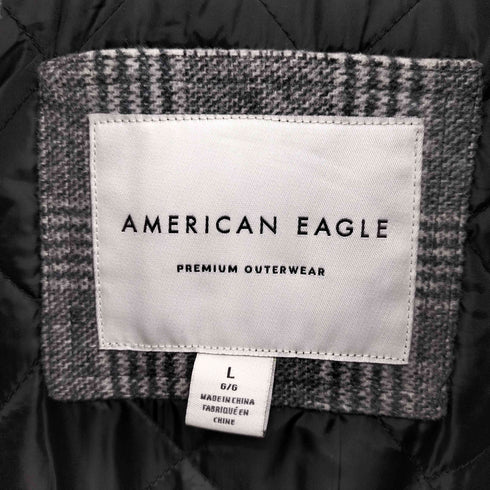 アメリカンイーグル AMERICAN EAGLE 裏地キルティング グレンチェック ステンカラーコート メンズ import:L