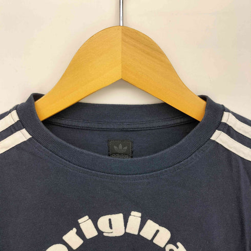 アディダス adidas 00s Y2K 発泡プリント スリーストライプ ロングスリーブTシャツ レディース import:XS