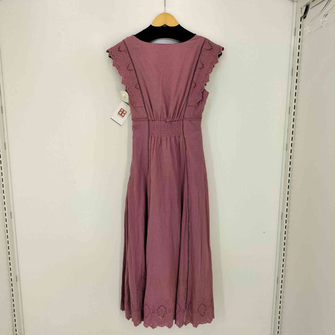 トッコクローゼット tocco closet ウエストりぼん付きコットンカットワークレース刺繍ワンピース レディース JPN:M