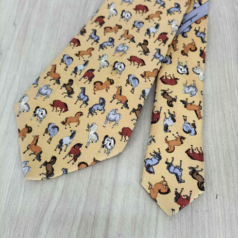 サルヴァトーレフェラガモ Salvatore Ferragamo 馬柄 シルク ネクタイ メンズ