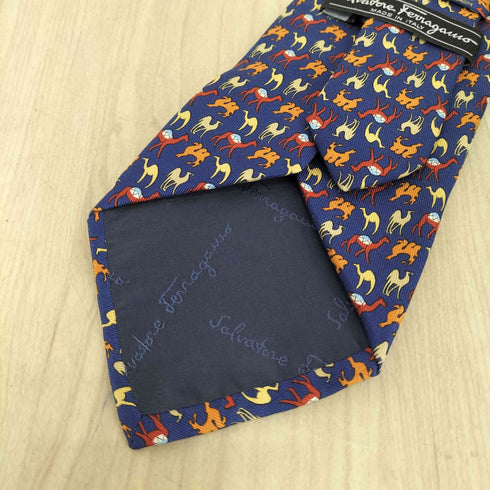 サルヴァトーレフェラガモ Salvatore Ferragamo ラクダ柄 シルク ネクタイ メンズ