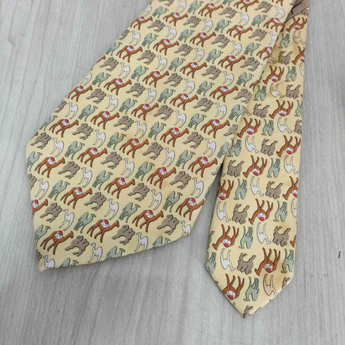 サルヴァトーレフェラガモ Salvatore Ferragamo ラクダ柄 シルク ネクタイ メンズ