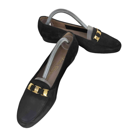 サルヴァトーレフェラガモ Salvatore Ferragamo ヴァラリボン スエードパンプス レディース 6 1/2