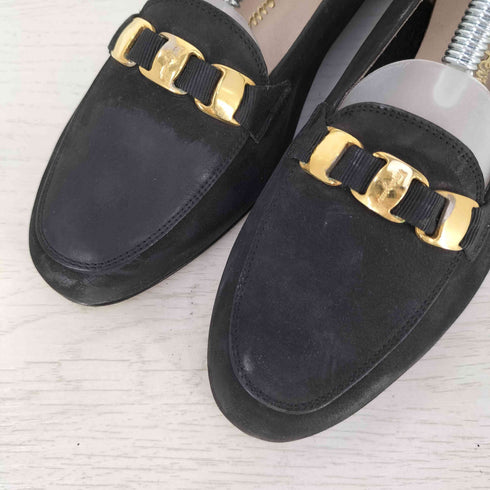 サルヴァトーレフェラガモ Salvatore Ferragamo ヴァラリボン スエードパンプス レディース 6 1/2