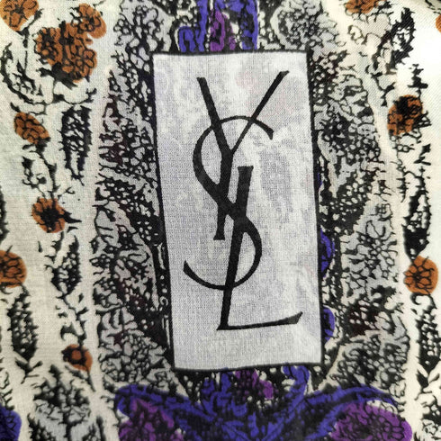 イヴサンローラン Yves Saint Laurent 花柄 ペイズリー スカーフ レディース
