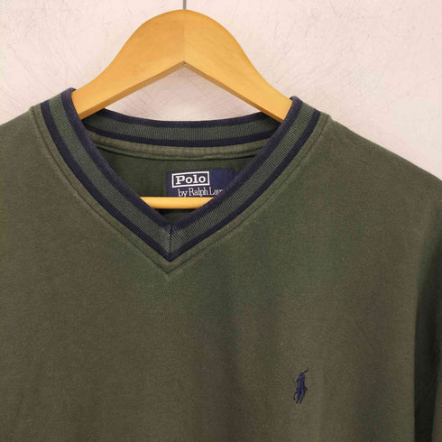 ポロバイラルフローレン Polo by RALPH LAUREN リブライン Vネックカットソー ポニー刺繍 メンズ 3L