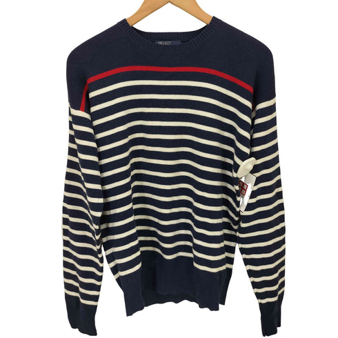 ポロバイラルフローレン Polo by RALPH LAUREN 90S-00S ボーダー柄 コットンニット メンズ JPN:XL